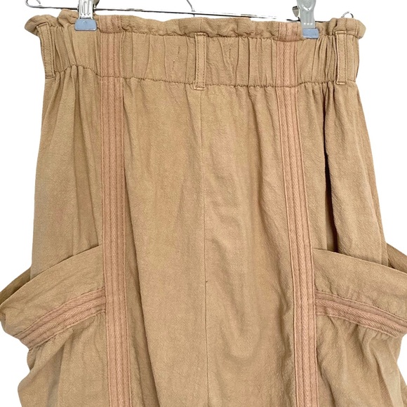 SOLD! UO Pants Isla Slouchy Linen Jogger Cargo Paperbag Pants Tan XS - Picture 15 of 16